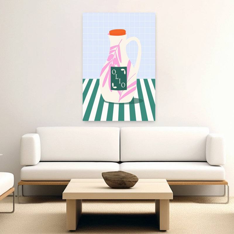 Art mural moderne Olio Olive Pitcher, H 60 po x l 40 po
