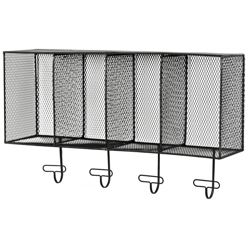 Maniscalco Metal Accent Shelf with Hooks