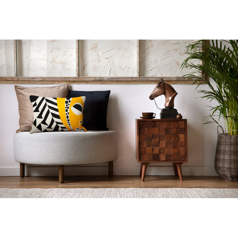 Housse et insert de coussin rectangulaire intérieur / extérieur en mélange de polyester / polyester Ikom, Jaune