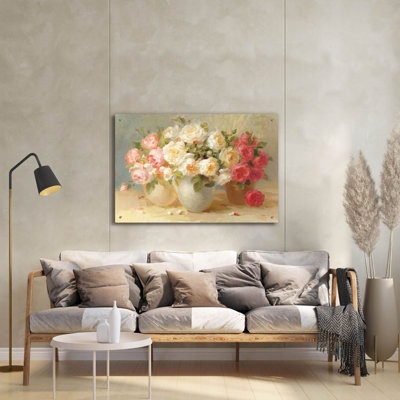  'English Rose Bouquets' by Danhui Nai Acrylic Glass Wall Art, 36" x 24"