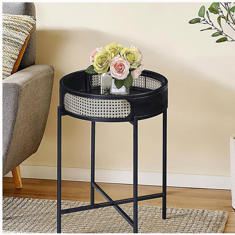 Table de bout noire avec plateau