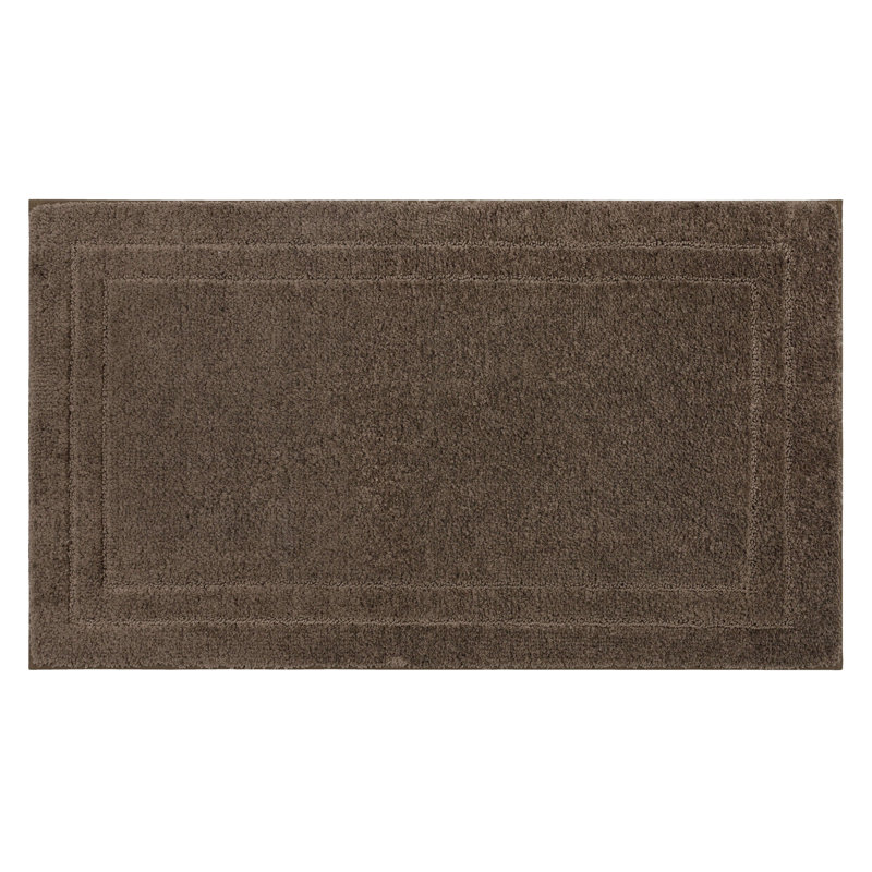 Diplomat Solid Polyester Machine Washable Knitted Bath Mat, Walnut, 20" W x 34" L