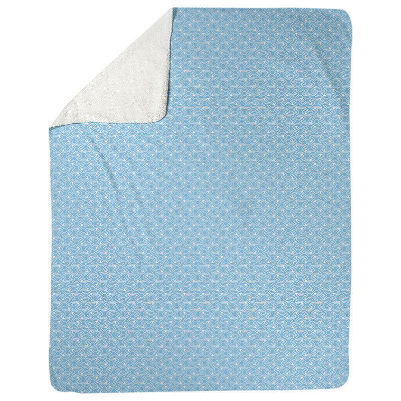 Couverture à treillis hexagonal Katelyn Elizabeth, l 52,5 po x L 62,5 po, Pastel et bleu