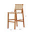 Ensembles de bar de patio modernes, corde en teck de 5 pièces en bois d'acacia pour les repas en plein air