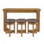 Ensemble de table de bar 4 pièces avec 3 tabourets de bar rembourrés-1457497338