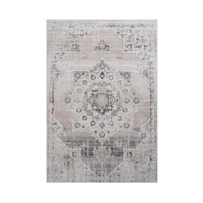 Collection Cream /Medallion Non-Shedding Living Room Bedroom Dining Home Office Stylish and Stain Resistant Area Rug