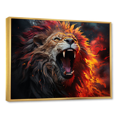 Lions rugissants - impression