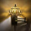 Lampe Tiffany avec bras articulé en verre coloré blanc de style baroque 13 po x P 8 po x H 15 po-231084823
