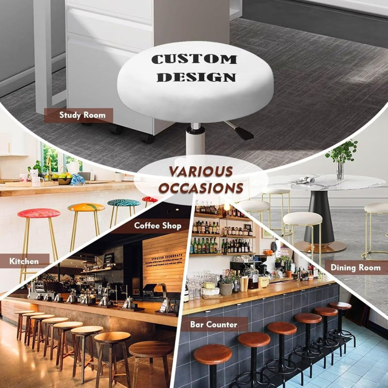 Custom Design Stool Covers Round Set Of 2 Pcs Round Bar Stool Cushion Bar Stool Seat Covers