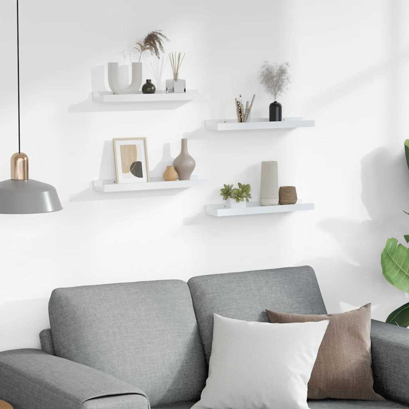 Floating Shelf, 1.2'' H x 39.4'' W x 3.5'' D, White