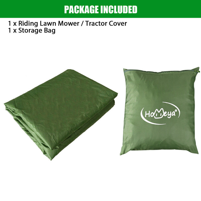 Mildew Resistant Lawn Mower Cover By HOMEYA, 46" H x 54" W x 72" D, Green