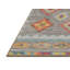 Tapis contemporain rouge / olive / bleu ciel Aldegonde-279616287