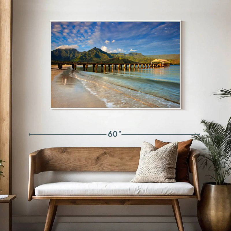 Quai Hanalei Bay, Cadre flottant blanc, 46 po x 31 po
