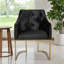 Fauteuil club moderne en velours glamour avec accents dorés - Luxueuse assise compacte