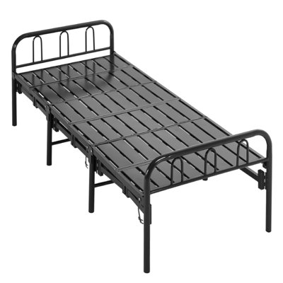 Black Portable Folding Guest Bed