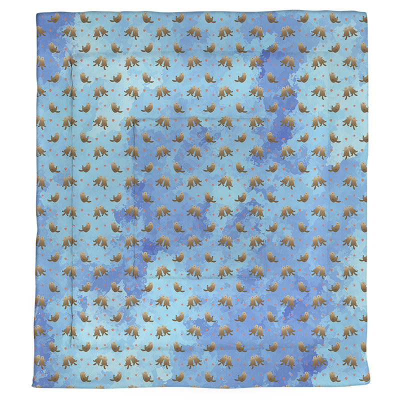 Édredon réversible simple Katelyn Elizabeth Octagons, Édredon grand, Bleu pâle