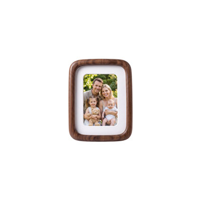 Modern Organic Solid Wood Picture Frame, 4 Sizes, Rounded Walnut Frame for Living Room, Bedroom & Office