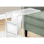Table d'appoint, en forme de C, bout, côté, collation, rangement pour magazines, salon, chambre à coucher, aspect cuir blanc, métal blanc, contemporain, moderne