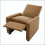 Fauteuil inclinable manuel avec inclinaison de 160 degrés et pieds en bois d'hévéa noyer-132468054