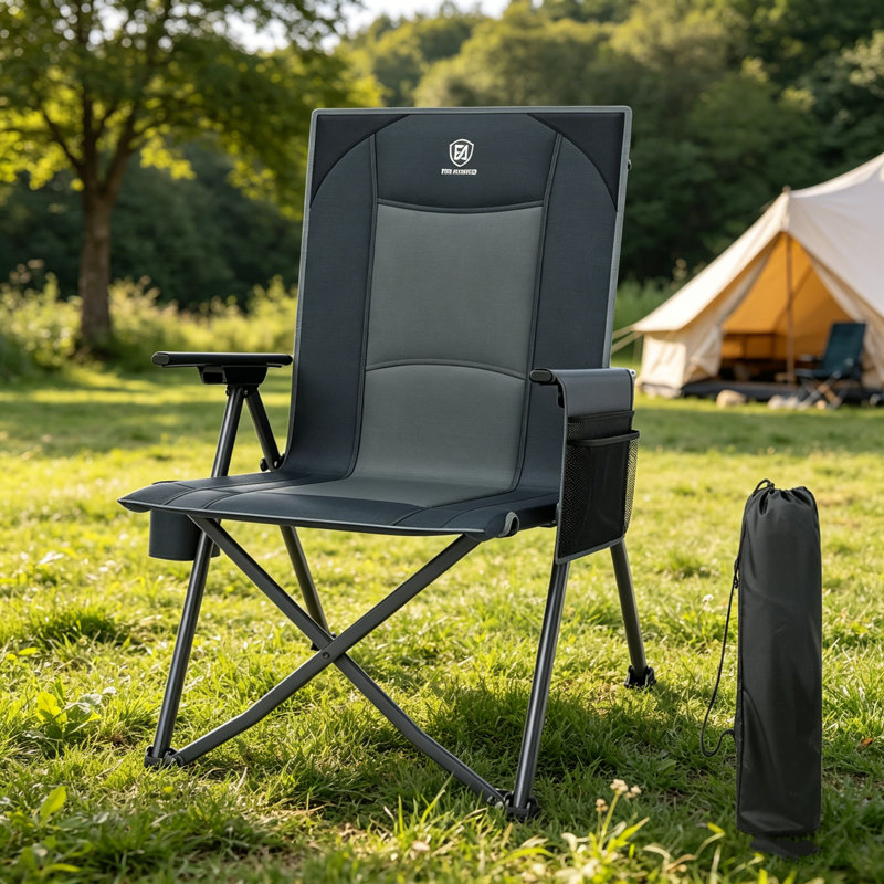 Lightweight Reclining Camping Chair For Adults – Folding Recliner With Adjustable Back, 4-Level Lounge Chair, Portable Lawn Chair For Patio & Balcony, Supports 350 Lbs