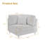 Fauteuil rembourré en velours côtelé gris Seemab-94322392