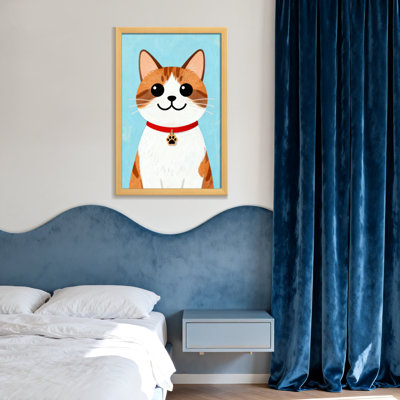 Animals Cute Cat With Red Collar And Paw Tag