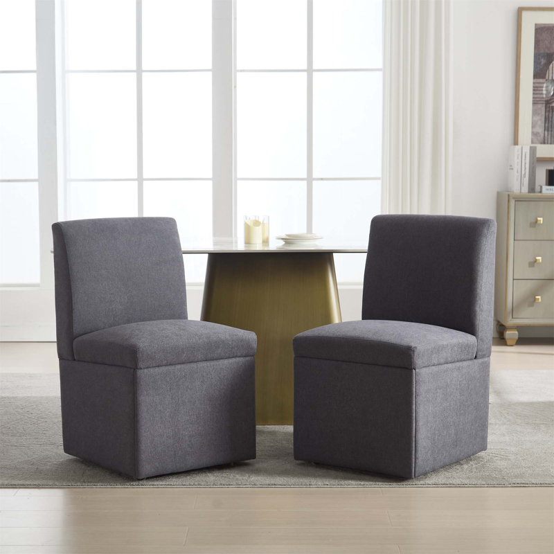 Versatile Upholstered Swivel Chairs with Hidden Storage for Various Rooms, Dark Grey