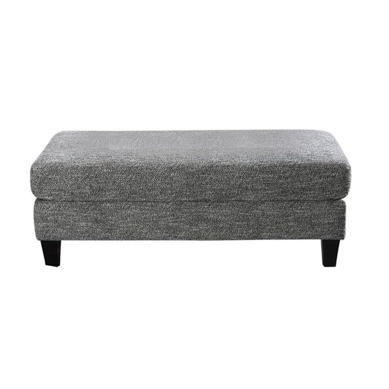 Repose-pieds de salon en tissu de chenille de style transitionnel en tissu de chenille de couleur grise avec repose-pieds gris