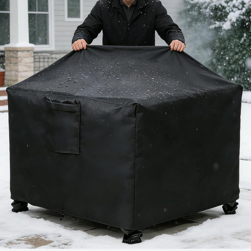 Housse imperméable carrée pour foyer d'extérieur de 44 pouces