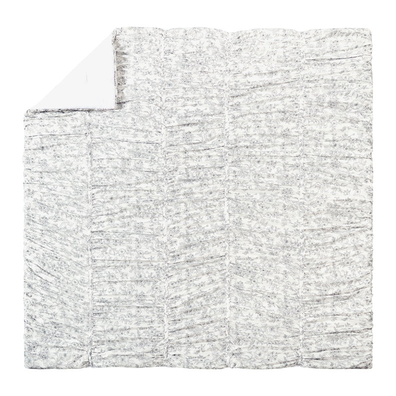 Ensemble d'édredon texturé Floral Toile, Édredon pour lit simple TG + 1 taie décorative