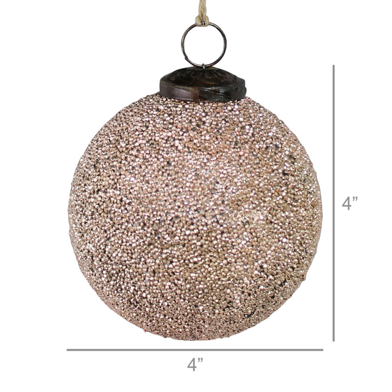 4'' Glass Trees & Wreaths Ball Ornament