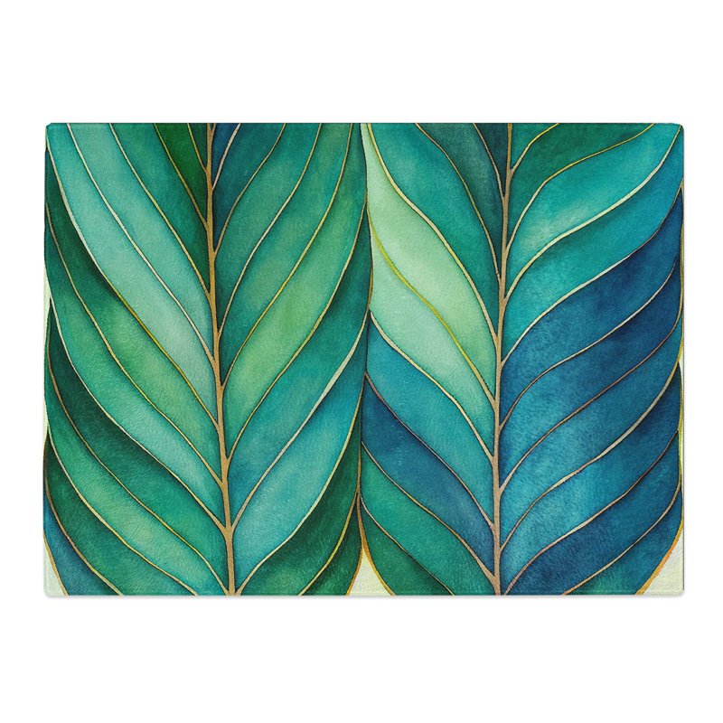 Explosive Leaf  Glass Chopping Board