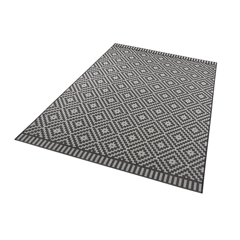 Breeze Flatweave Black/White Rug, Rectangle 200 x 290cm