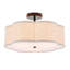 Plafonnier semi-encastré 3 lumières en lin moderne-42075043