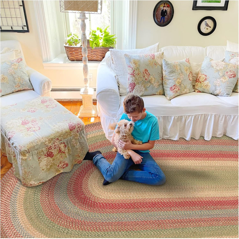 Tapis réversible en jute tressé Culzean, Ovale 4 pi x 6 pi