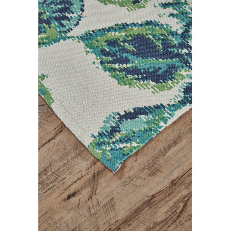 Tapis citron/bleu Bulger, Rectangle 8 pi x 11 pi
