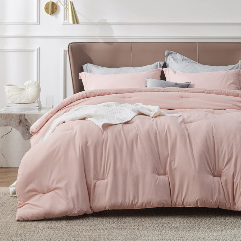 Ensemble de literie Cureic, Édredon simple + 1 taie décorative standard, Vert foncé