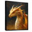 Jaune, noir, ailes dorées, dragon, dragon, art mural, salon-778313836-778313839