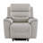 Light Gray Silicone Synthetic Leather Power Lift Recliner - Heating, Massage Function