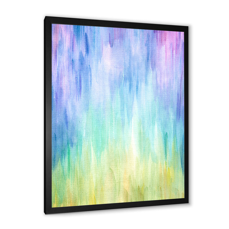 «Living Ink Rainbow», peinture sur toile, Cadre noir, H 20 po x l 12 po x P 1 po