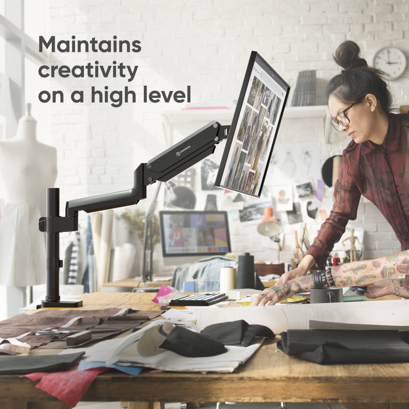 Single Monitor Desk Mount for 13-34 Inch Screens up to 26.5 lbs, Adjustable Monitor Arm Gas Spring