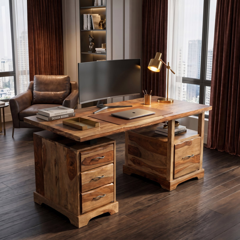 Chaliyah Rectangle Writing Desk, Natural