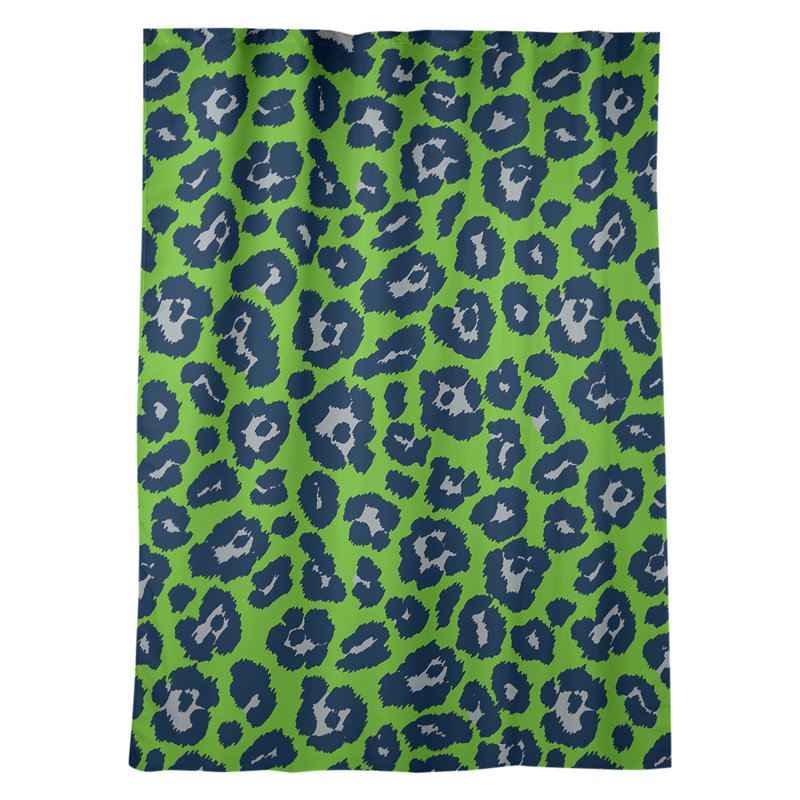 Room Darkening Curtain Single Panel, Green/Black/Gray