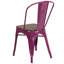 Chaise empilable en métal avec siège en bois Kewaunee-305070525
