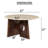 Kali 27" Round Coffee Table White Genuine Marble Tabletop Brown Mango Wood Sculptural Base