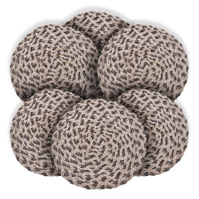 Ensemble de 6 napperons en polyester tressé Lizette