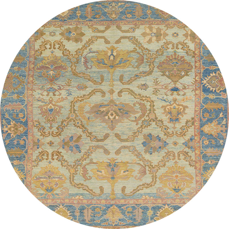 Mangram Oriental Indoor Rug, Round 3'