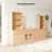 Kitchen Pantry Cabinet With Tempered Glass Doors And Open Shelves, Storage Bookshelf With Drawers (B+E+G+C)