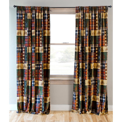 Rideaux en sherpa en tissu écossais