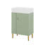 Ensemble de meuble-lavabo sur pied 21,6 po, meuble-lavabo sur pied avec tablette de rangement à gauche, pieds en métal-1034143629